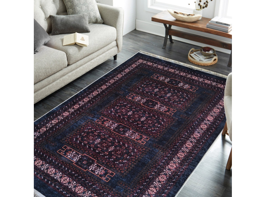 Kusový koberec HONOR New - Ethnic - tmavomodrý/červený