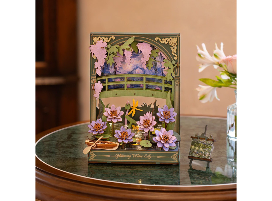 ROBOTIME Rowood 3D drevené puzzle Lekná s LED osvetlením 237 dielikov