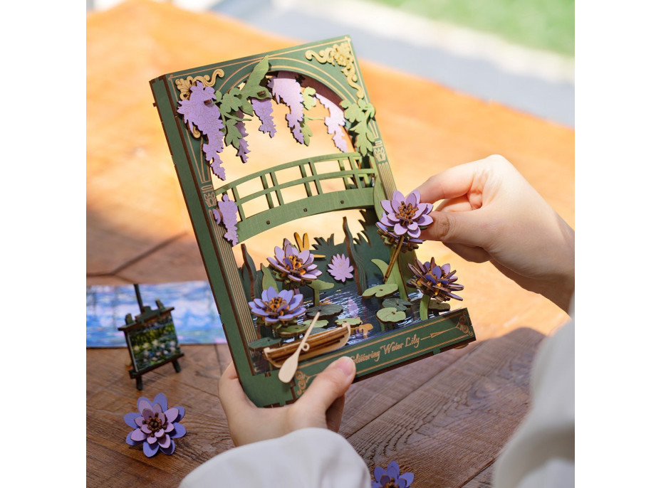 ROBOTIME Rowood 3D drevené puzzle Lekná s LED osvetlením 237 dielikov