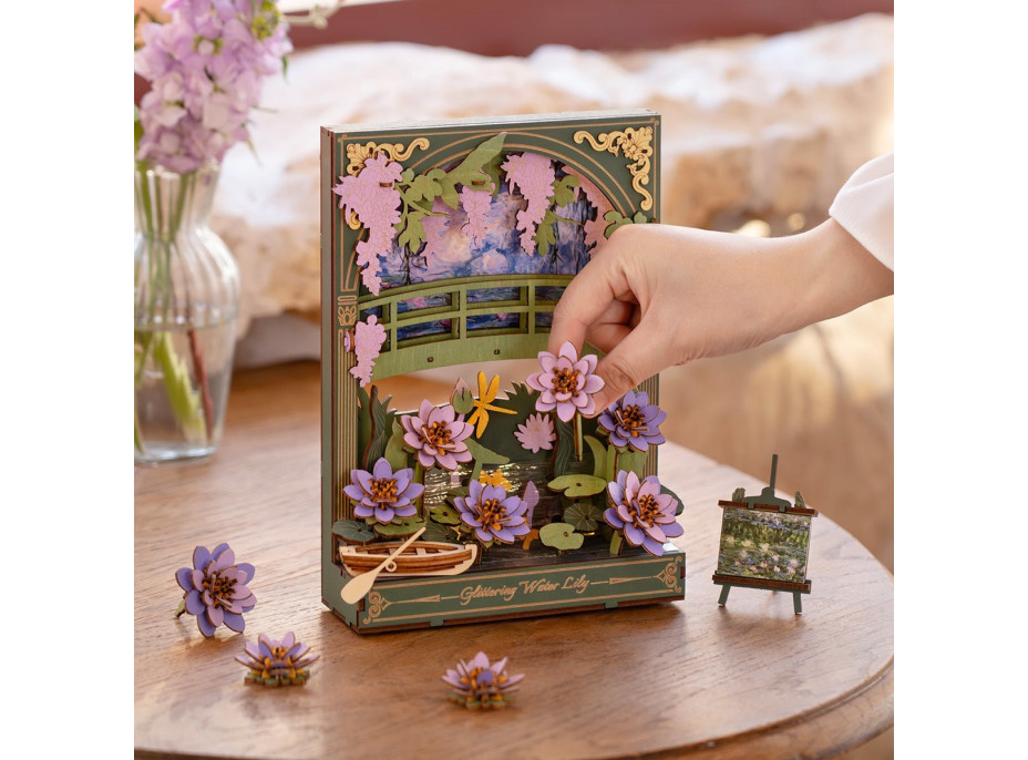 ROBOTIME Rowood 3D drevené puzzle Lekná s LED osvetlením 237 dielikov