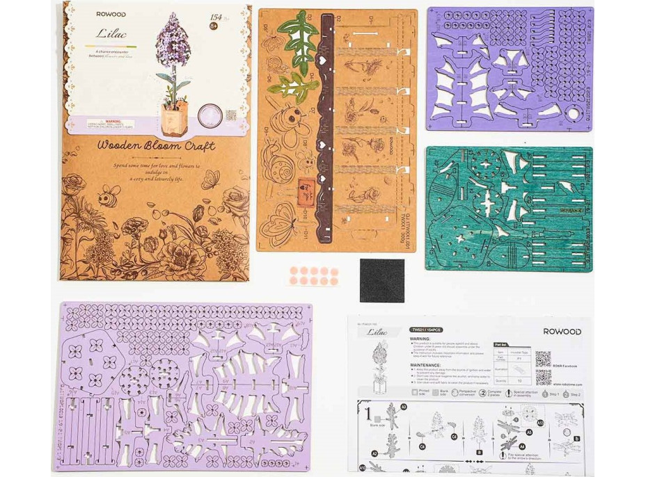 ROBOTIME Rowood 3D drevené puzzle Orgován 154 dielikov