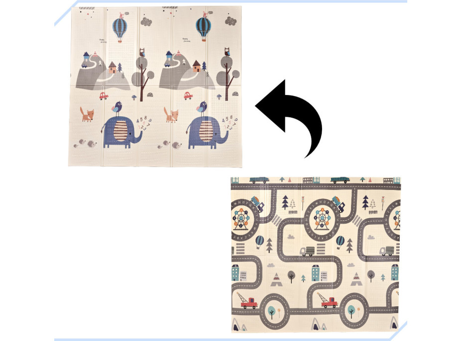 Obojstranná penová podložka 180 x 200 cm - Ulica/les