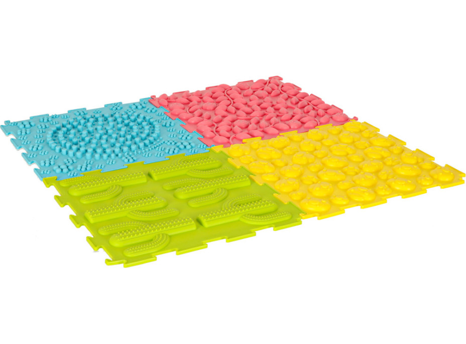 Senzorická podložka Montessori na masáž nôh 8 dielikov - pastelové farby