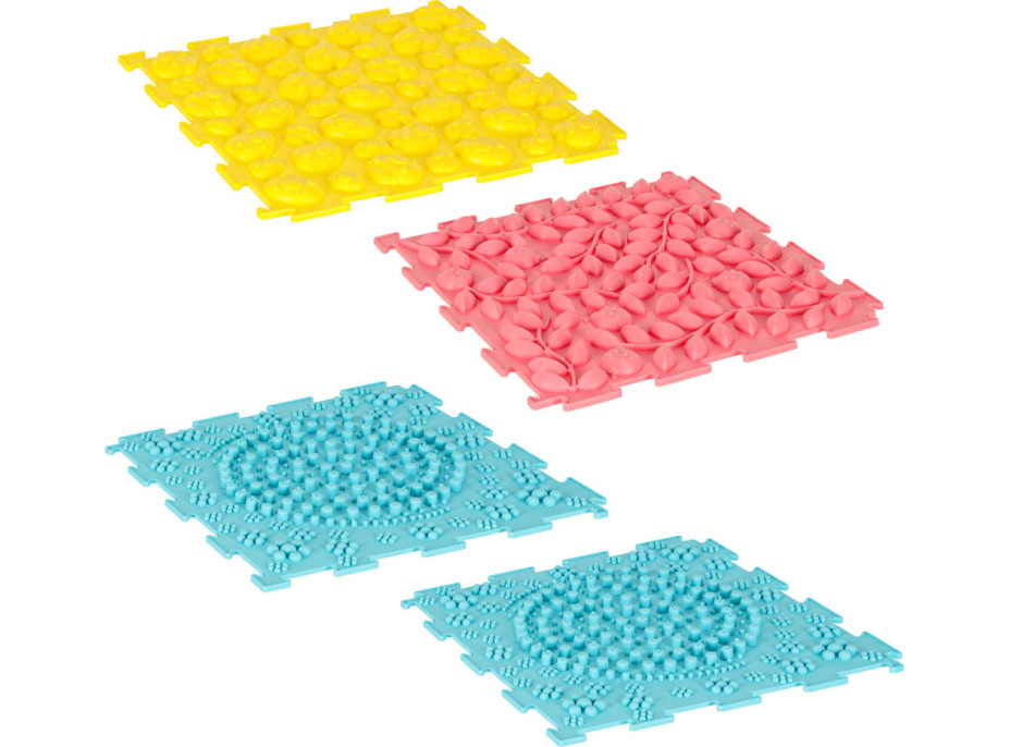 Senzorická podložka Montessori na masáž nôh 8 dielikov - pastelové farby