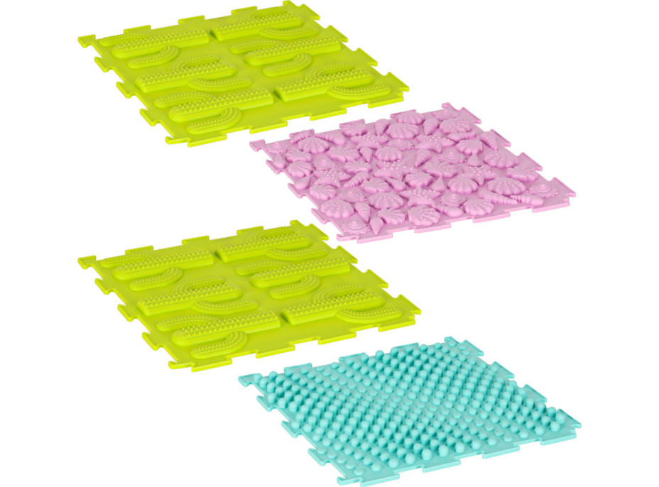 Senzorická podložka Montessori na masáž nôh 8 dielikov - pastelové farby