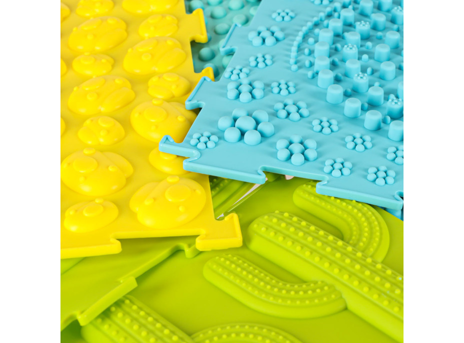 Senzorická podložka Montessori na masáž nôh 8 dielikov - pastelové farby