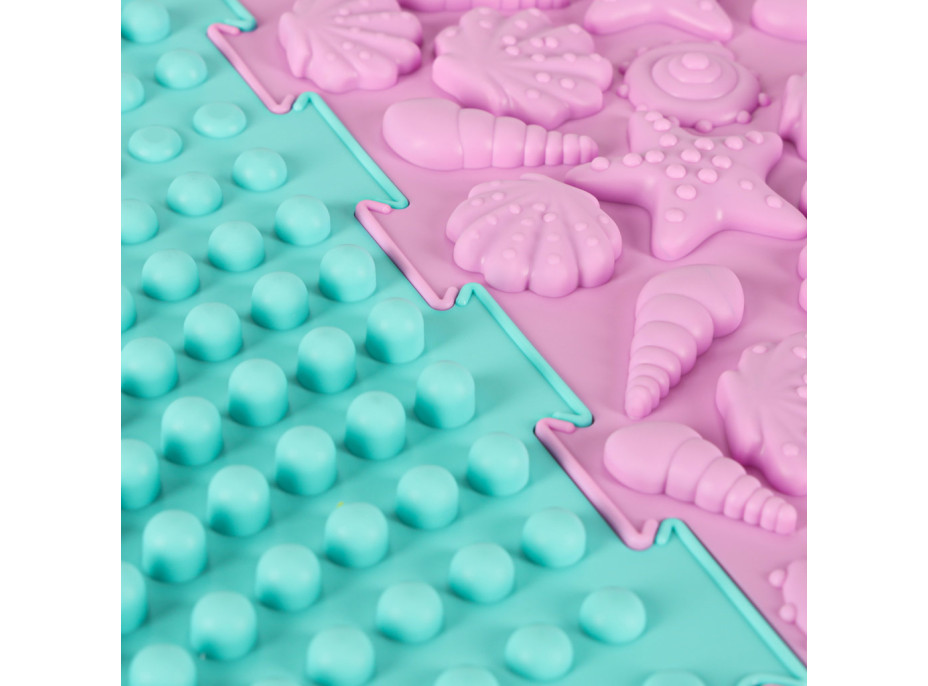 Senzorická podložka Montessori na masáž nôh 8 dielikov - pastelové farby