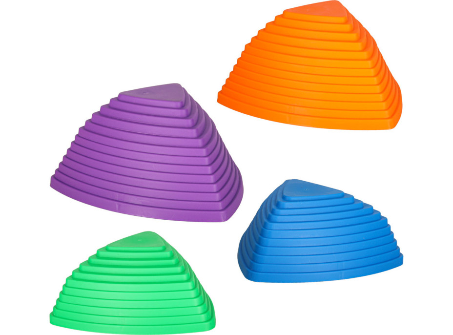 Senzorický Montessori chodník Riečne kamene pre tréning rovnováhy 11 prvkov - farebná