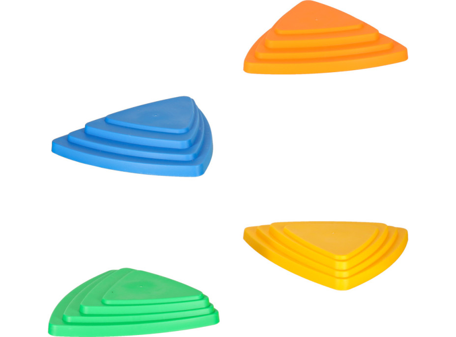 Senzorický Montessori chodník Riečne kamene pre tréning rovnováhy 11 prvkov - farebná