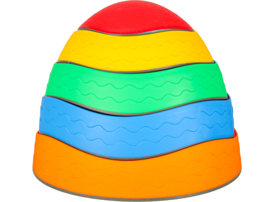 Senzorický Montessori chodník Riečne kamene pre tréning rovnováhy 5 prvkov - farebná