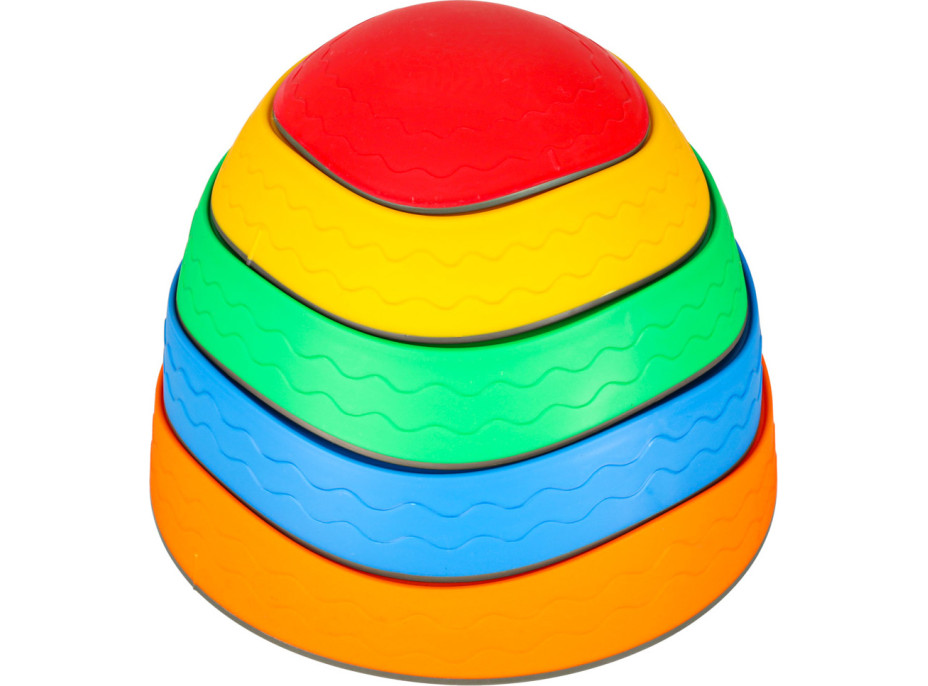 Senzorický Montessori chodník Riečne kamene pre tréning rovnováhy 5 prvkov - farebná