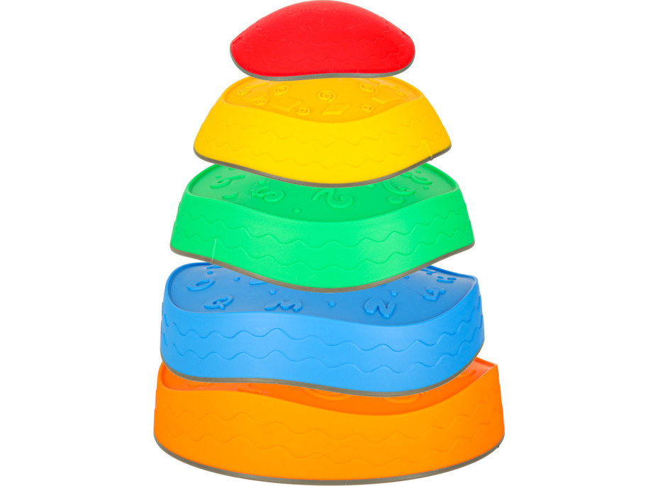 Senzorický Montessori chodník Riečne kamene pre tréning rovnováhy 5 prvkov - farebná