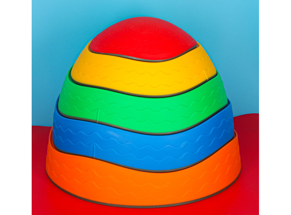 Senzorický Montessori chodník Riečne kamene pre tréning rovnováhy 5 prvkov - farebná