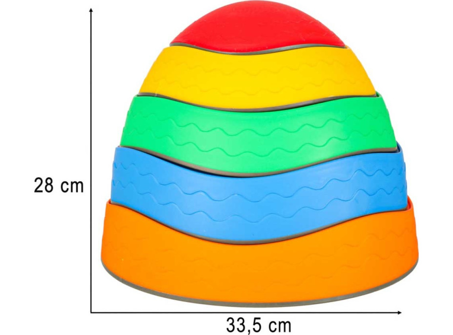 Senzorický Montessori chodník Riečne kamene pre tréning rovnováhy 5 prvkov - farebná