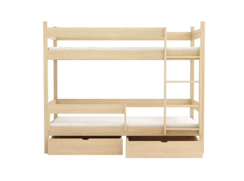 Detská poschodová posteľ z masívu borovice LEGEND so šuplíkmi - 180x80 cm