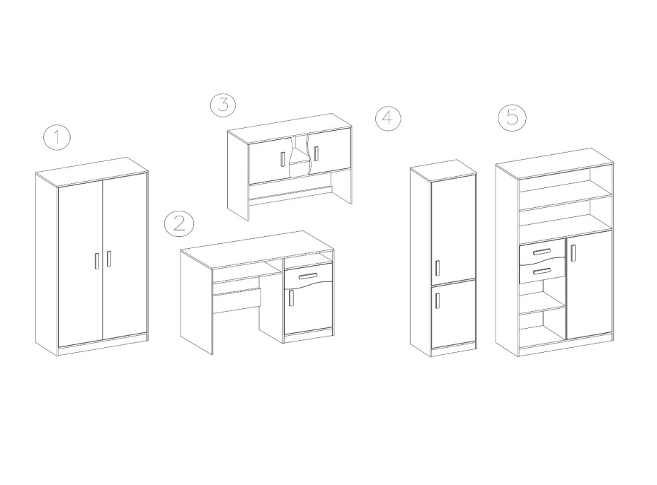 Nábytková stena SMYK (viac variant)