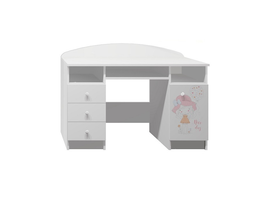 Písací stôl NICE DAY - TYP B, biely