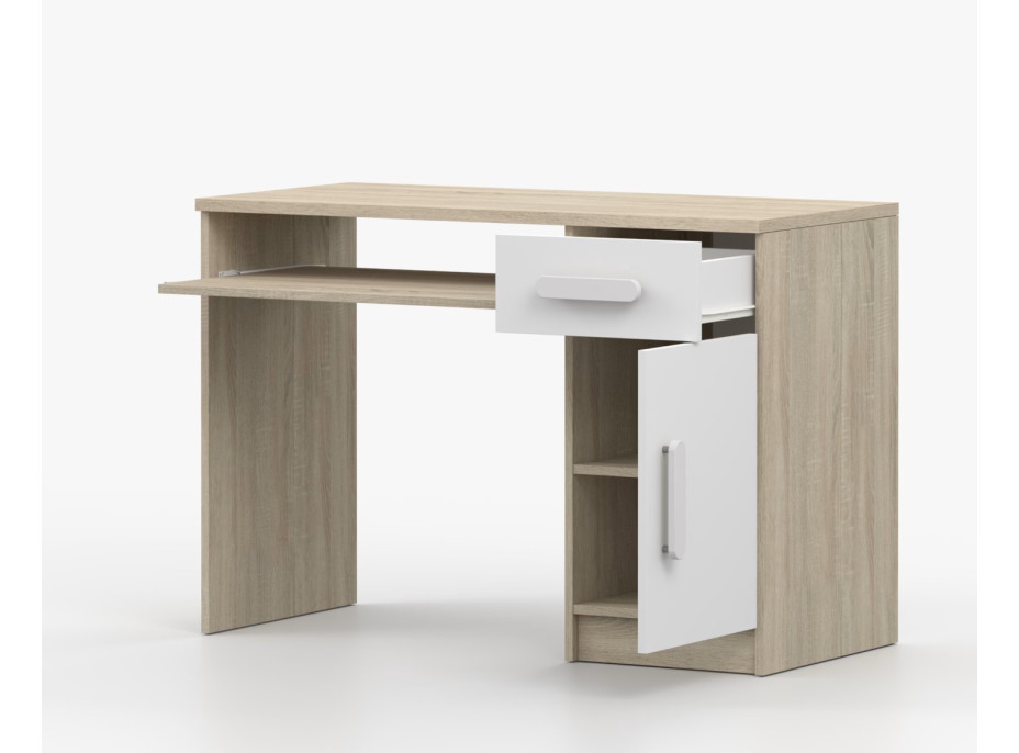 Písací stôl SMYK - dub sonoma/biely (viac variant)