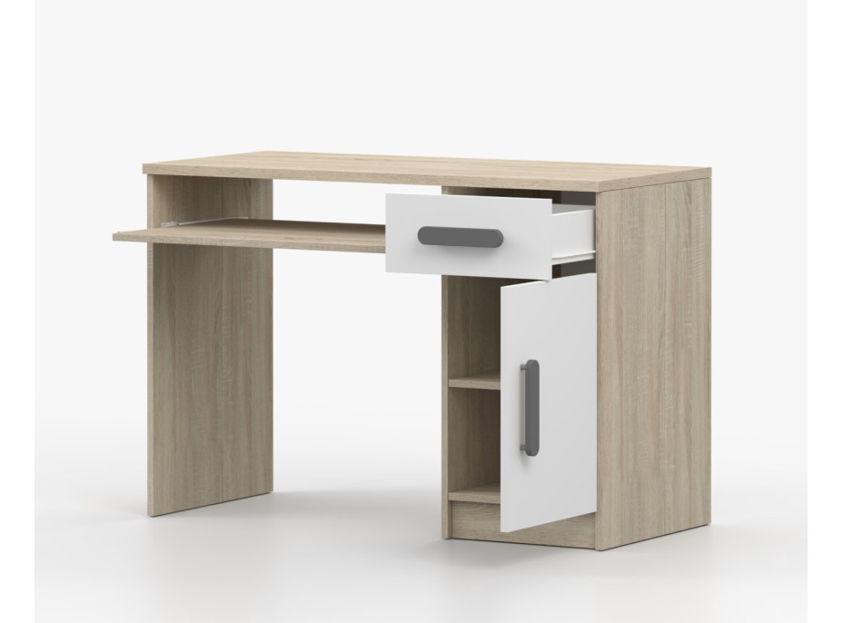 Písací stôl SMYK - dub sonoma/biely (viac variant)