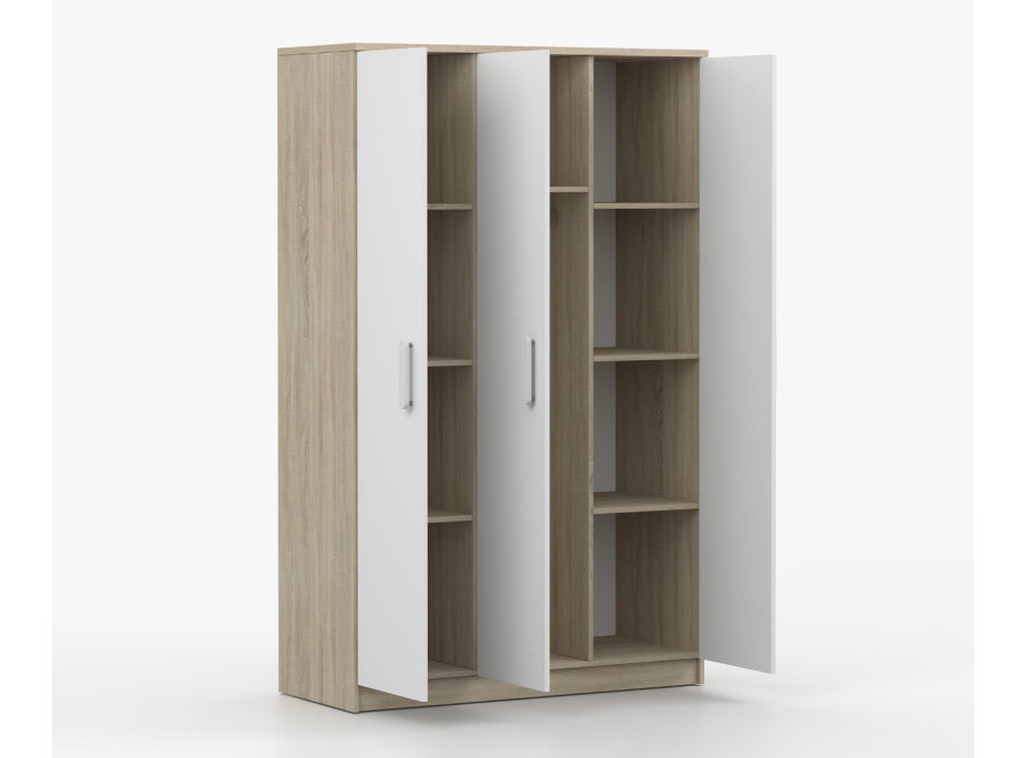 Šatníková skriňa SMYK 120 - dub sonoma/biela (viac variant)