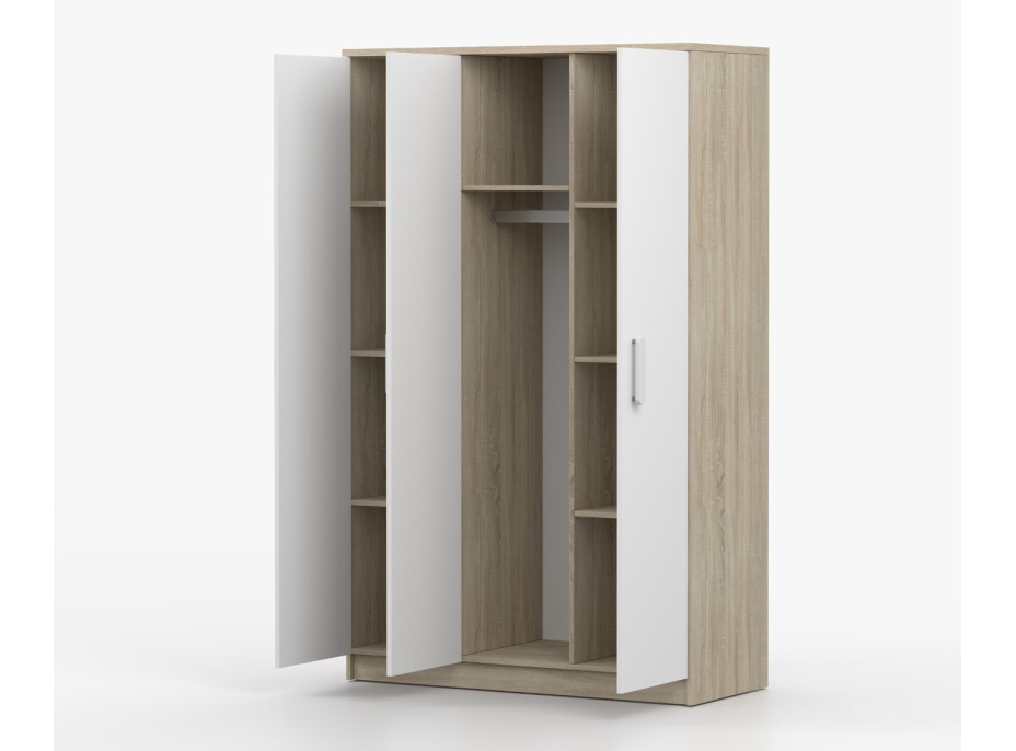 Šatníková skriňa SMYK 120 - dub sonoma/biela (viac variant)