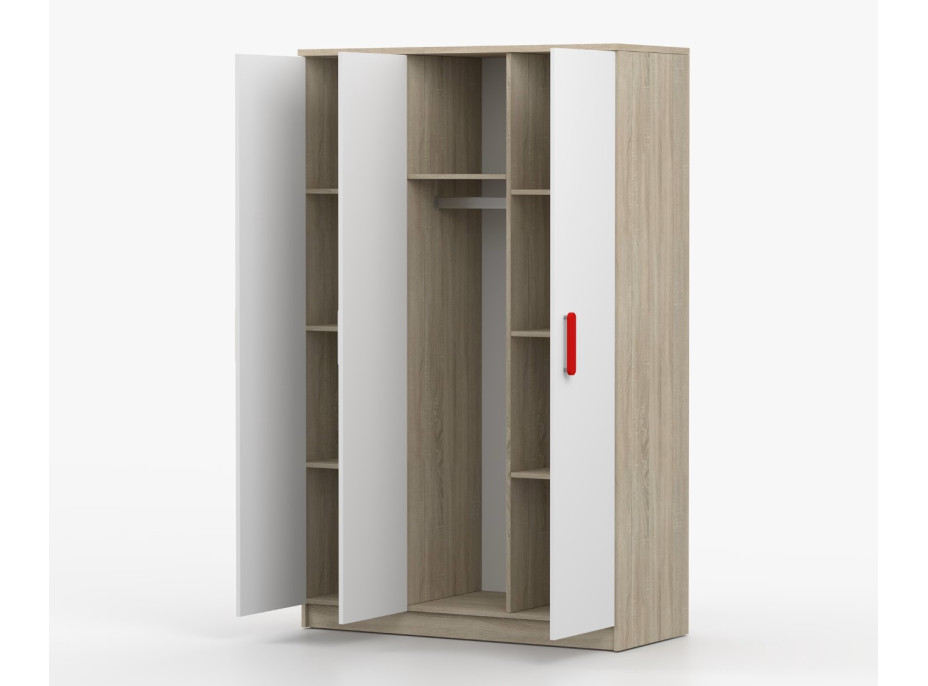 Šatníková skriňa SMYK 120 - dub sonoma/biela (viac variant)