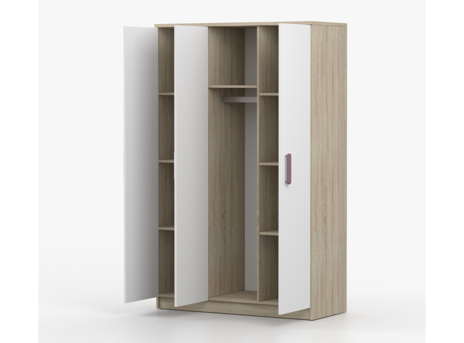 Šatníková skriňa SMYK 120 - dub sonoma/biela (viac variant)