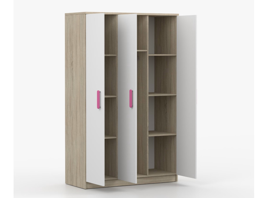 Šatníková skriňa SMYK 120 - dub sonoma/biela (viac variant)