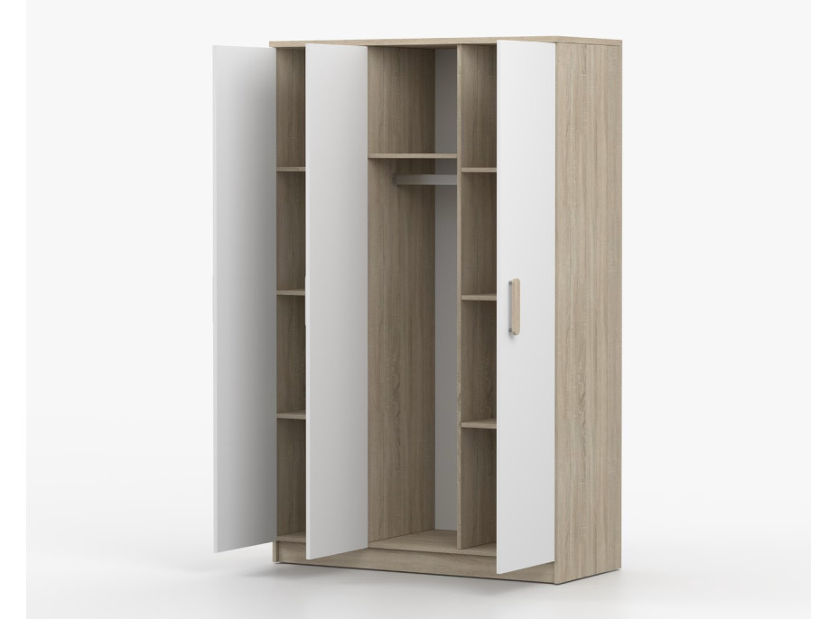 Šatníková skriňa SMYK 120 - dub sonoma/biela (viac variant)