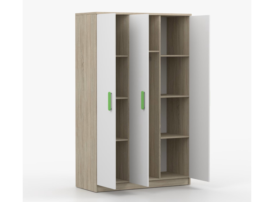 Šatníková skriňa SMYK 120 - dub sonoma/biela (viac variant)