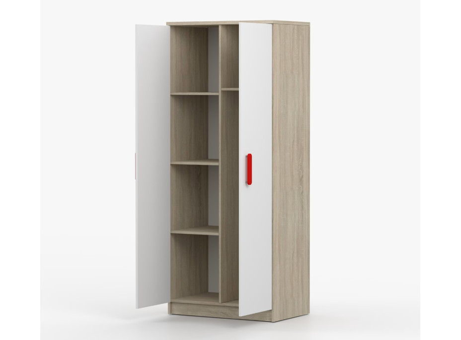 Šatníková skriňa SMYK 80 - dub sonoma/biela (viac variant)