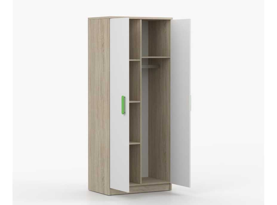 Šatníková skriňa SMYK 80 - dub sonoma/biela (viac variant)