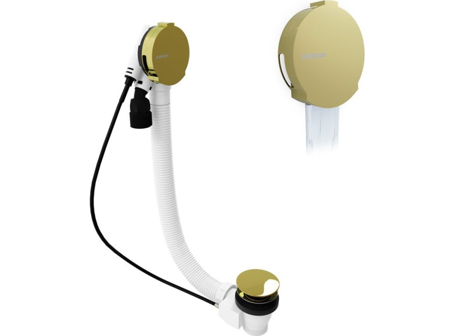 Polysan Vaňová súprava s napúšťaním, bovden, dĺžka 800mm, zátka 72mm, zlato 71853.90