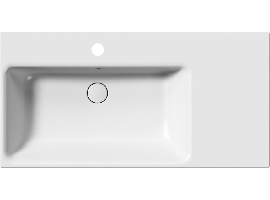 GSI NUBES keramické umývadlo 100x50cm, s odkladacou plochou vpravo, biela mat 9627109