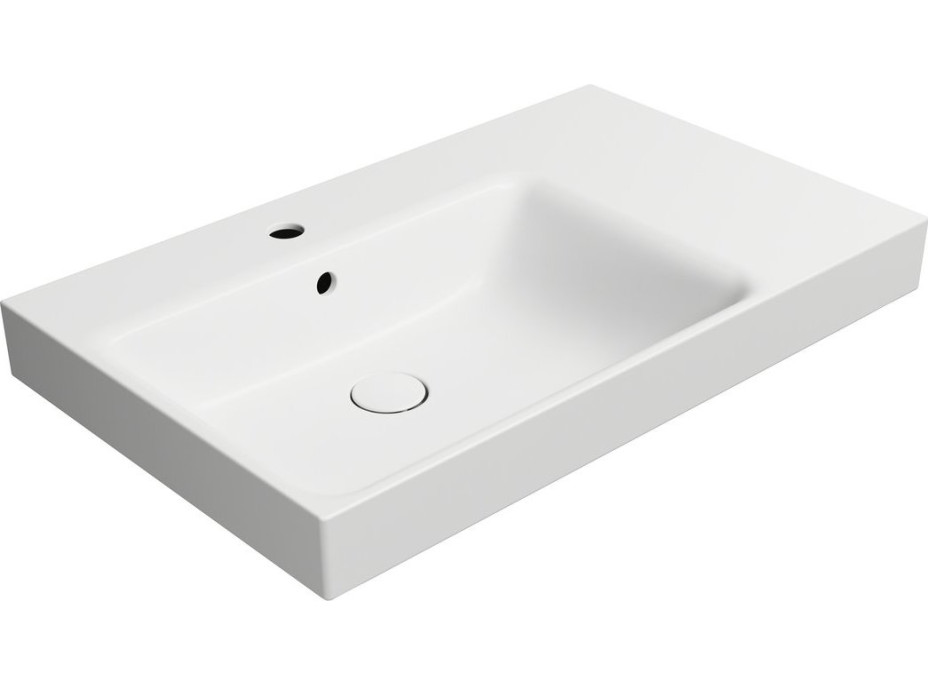 GSI NUBES keramické umývadlo 80x50cm, s odkladacou plochou vpravo, biela mat 9629109