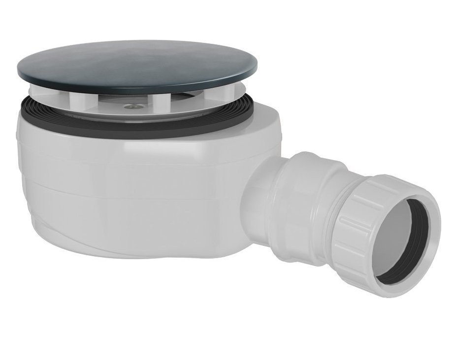 Polysan Vaničkový sifón, priemer 90mm, DN40, nízky, krytka gun metal 17916GM