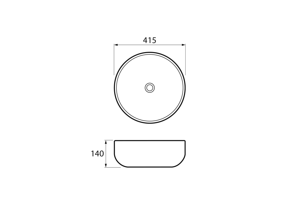 Sapho RONDEA keramické umývadlo na dosku Ø 41cm, breccia mramor AR445BM