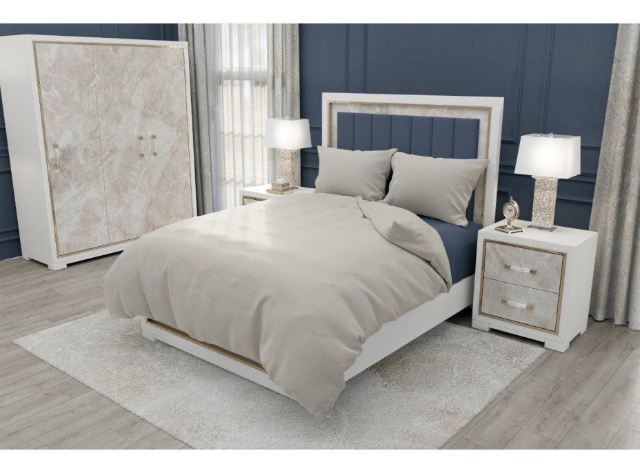 Posteľné obliečky FASHION - 160x200 cm - béžové - bavlnený satén