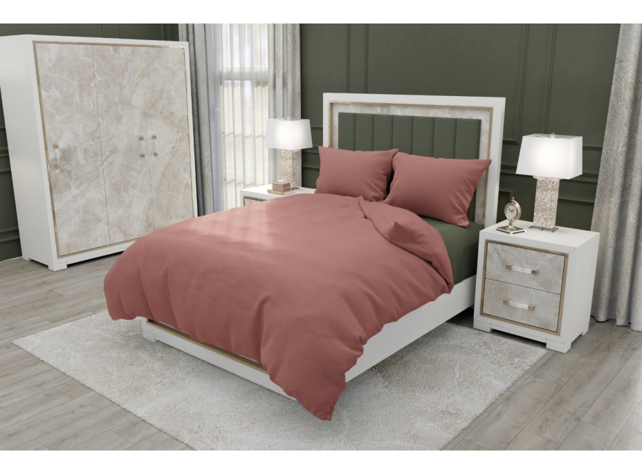 Posteľné obliečky FASHION - 160x200 cm - ružové - bavlnený satén