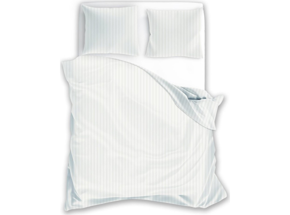 Posteľné obliečky FASHION - 220x200 cm - biele s 1cm pruhmi - bavlnený satén