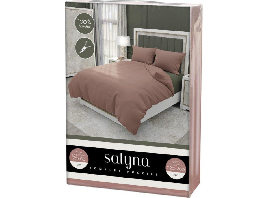 Posteľné obliečky FASHION - 220x200 cm - ružové - bavlnený satén