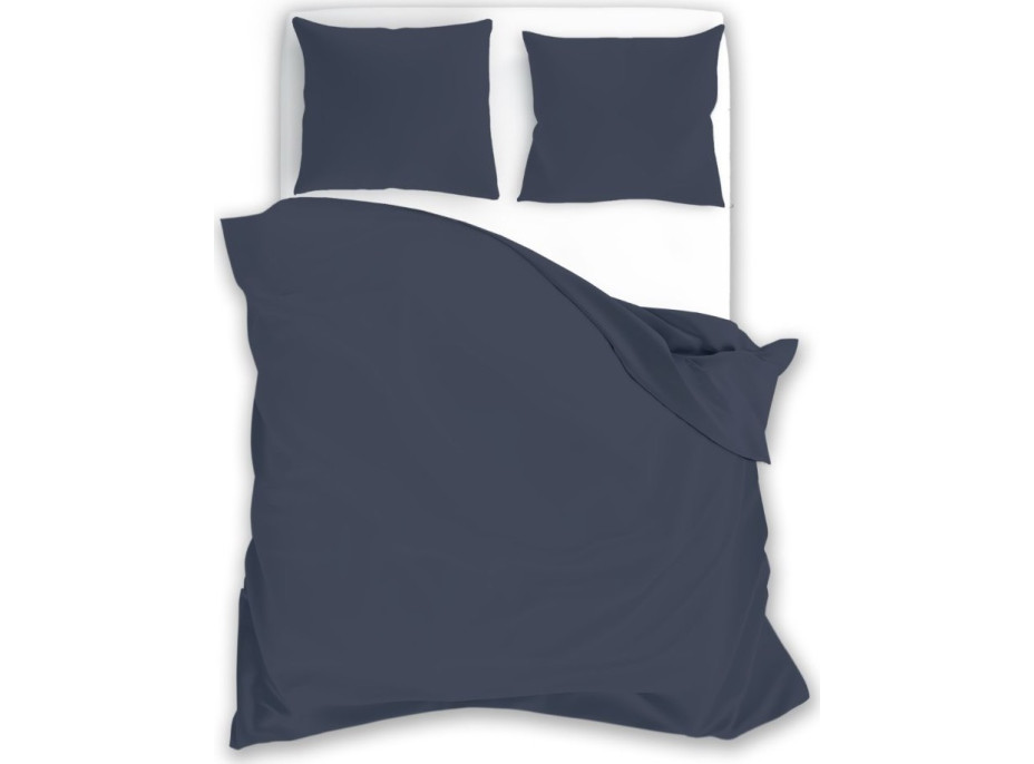 Posteľné obliečky FASHION - 160x200 cm - tmavo modré - bavlnený satén