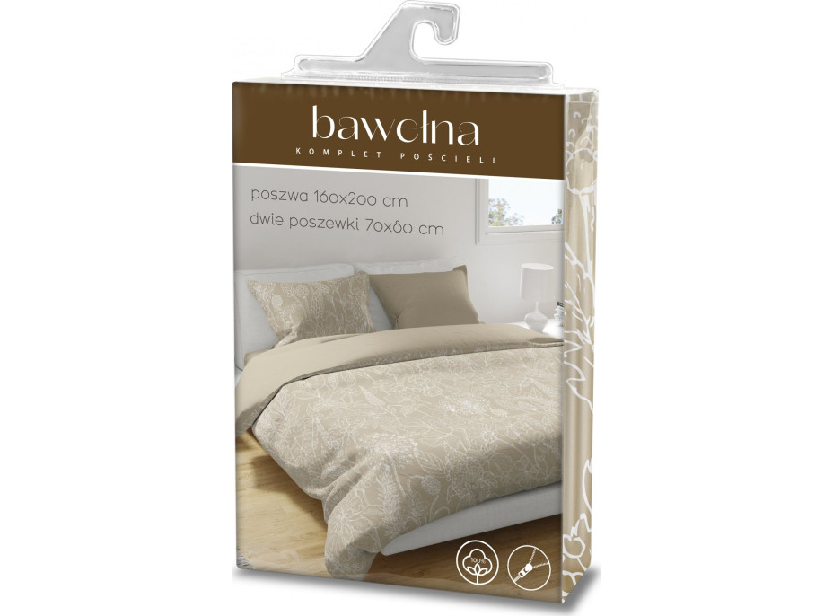 Bavlnené obliečky FASHION Lúčne kvety - béžové - 160x200 cm