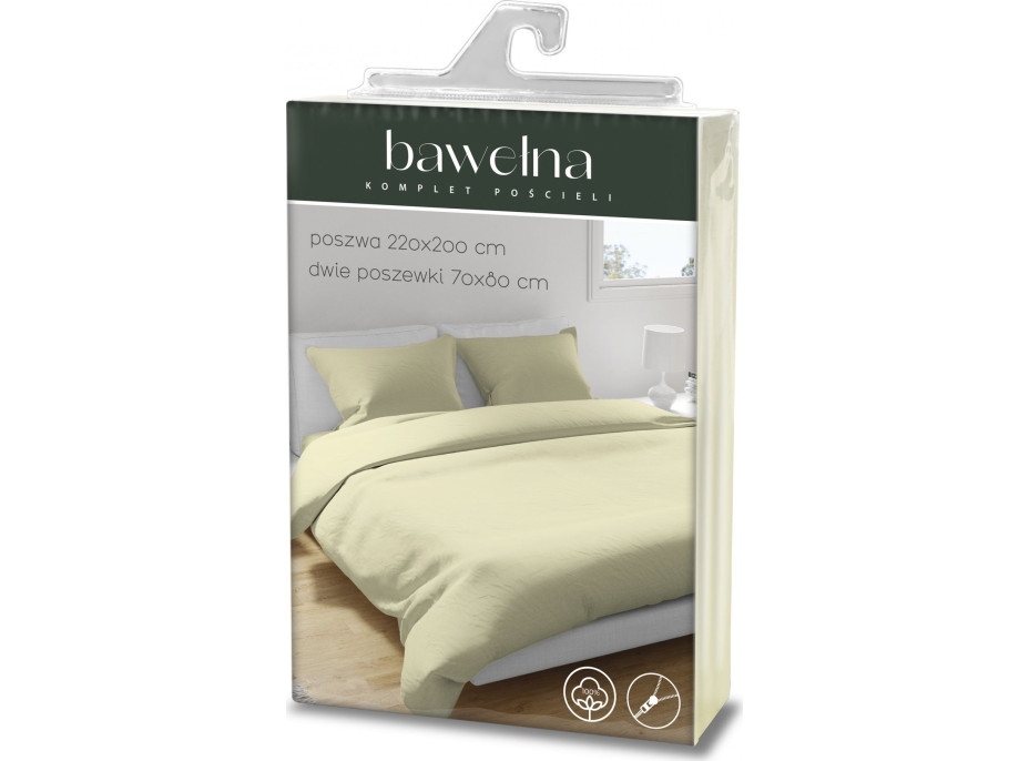 Bavlnené obliečky FASHION jednofarebné - béžové - 220x200 cm