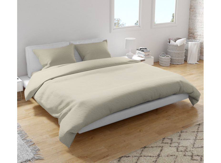 Bavlnené obliečky FASHION jednofarebné - béžové - 220x200 cm