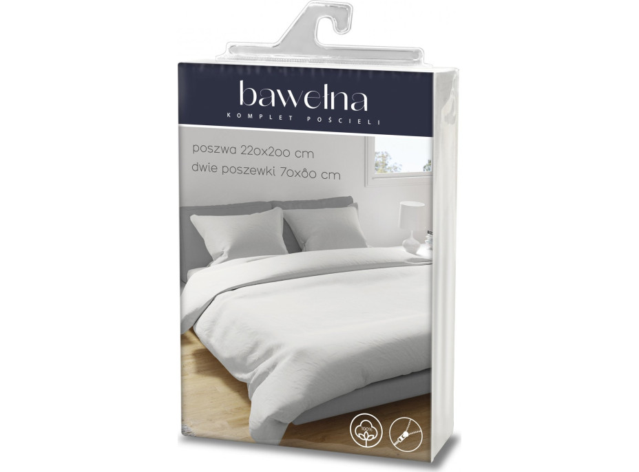 Bavlnené obliečky FASHION jednofarebné - biele - 220x200 cm