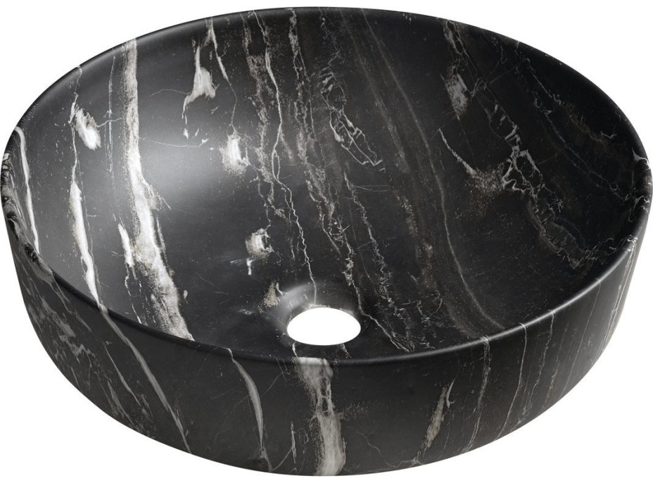 Sapho RONDEA keramické umývadlo na dosku Ø 41cm, carnico mramor AR445CM