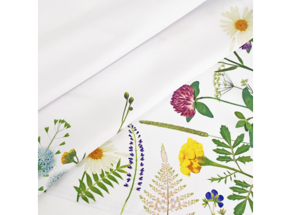 Veľkonočný obrus BLOOM Kvety - 130x180 cm - biely