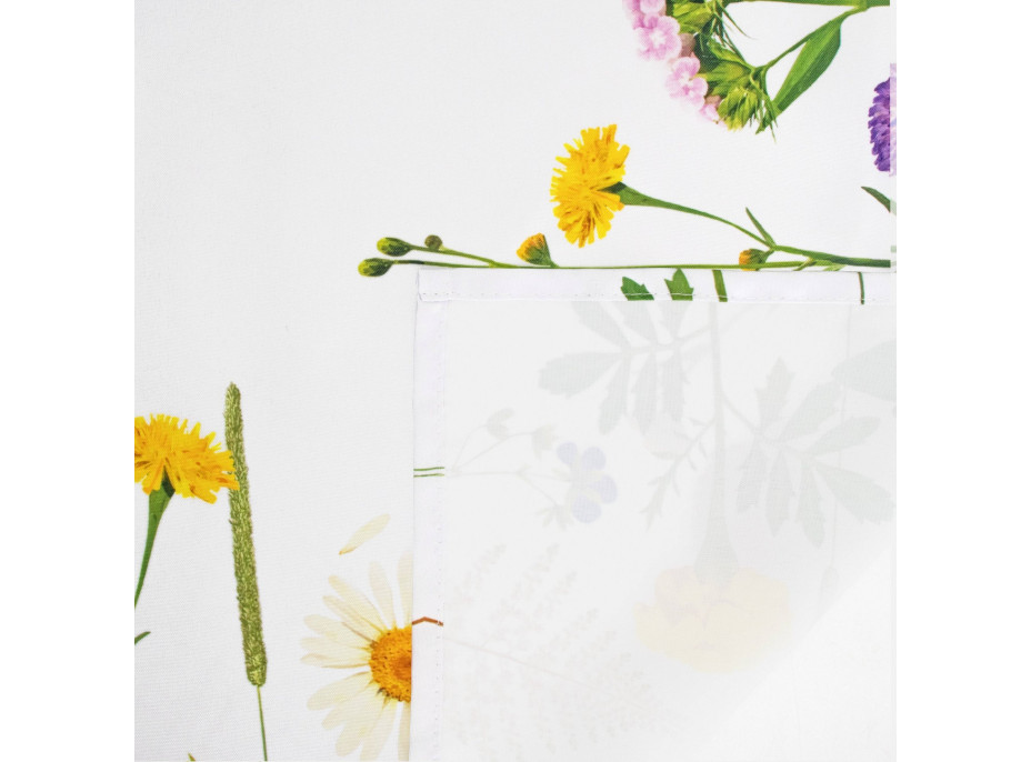 Veľkonočný obrus BLOOM Kvety - 130x180 cm - biely