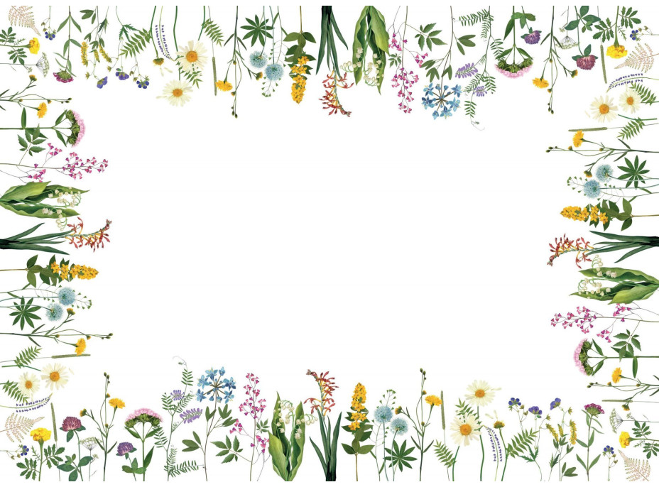 Veľkonočný obrus BLOOM Kvety - 140x200 cm - biely